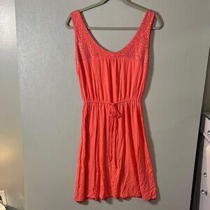 Merona Coral Sleeveless Sequin Detail Elastic Waist Tank Dress